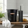 thumbnail image 3 of Farmhouse Bathroom Trash Can and Toilet Brush Set - Rustic Bathroom Accessories for Charming Bathroom Decor Heavy Gauge Metal, 3 of 7