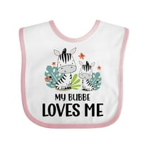 Inktastic Zebra My Bubbe Loves Me Boys or Girls Baby Bib