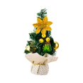 thumbnail image 3 of Mesa de árbol de Navidad Decoración de Navidad con base de envoltura Artesanía Mini árbol de Navidad artificial para estante Ventana Pasarel Amarillo mayimx none, 3 of 9
