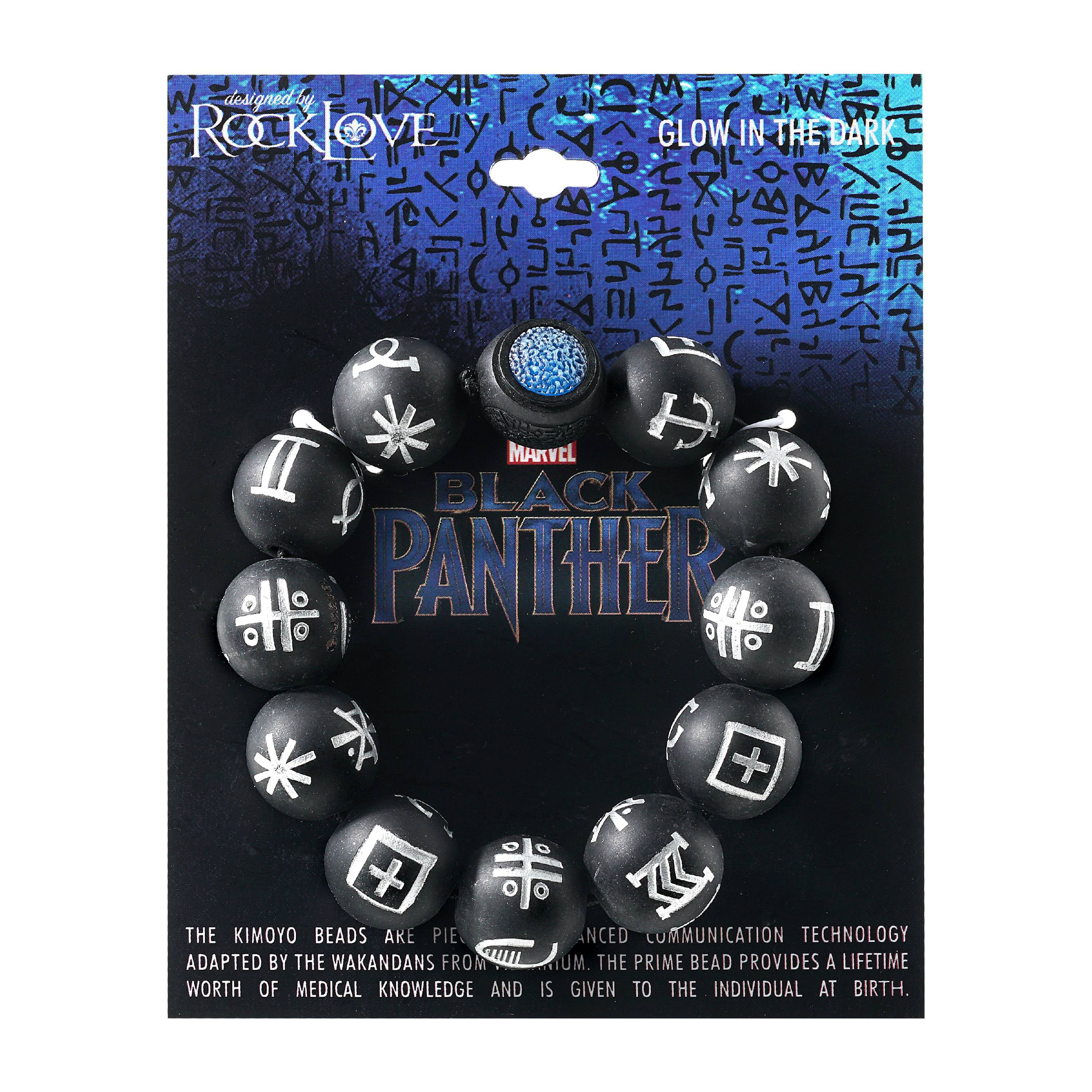 Marvel Comics Black Panther Kimoyo Glow Glass Bead Bracelet New MOC 11 Bead  439 | eBay