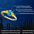 thumbnail image 2 of Gem Stone King 18K Yellow Gold Plated Silver Swiss Blue Topaz and Yellow Sapphire Engagement Ring for Women | 1.32 Cttw | Oval 7X5MM | Gemstone November Birthstone | Size 8, 2 of 6