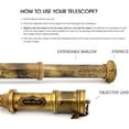 thumbnail image 4 of 5MoonSun5's Pirate Brass Telescope, Spyglass Collapsible Monocular Decorative with Glass Optics for Kids Travel, Hiking, Hunting, Navigation with High Resolution, and Finish by Commando Antique 17inch, 4 of 9