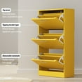 thumbnail image 5 of OXYLIFE Shoe Cabinet Entryway, 3 Tier Shoe Storage Organizer Yellow, 5 of 6