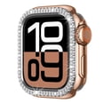thumbnail image 4 of ELEHOLD For Apple iWatch Series 9/8/7 45mm Shockproof Protective Heavy Duty Bumper Cover Glitter Rhinstones Case, Zinc Alloy+PC Material, Impact Resistant , Shock Absorbent - Rosegold, 4 of 5