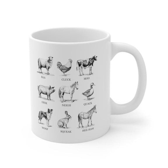 Farm Life Mug Farmhouse Barn Animals Animal Lover Coffee Tea Cup 11 oz