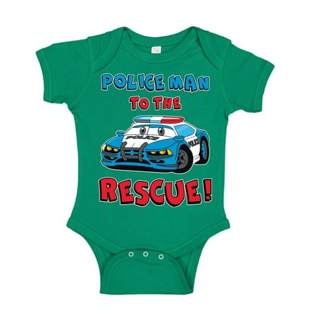 

Man to the Rescue with Cop Car Future Cars and Trucks Baby Creeper Male Girls Infant Bodysuit Kelly 18M
