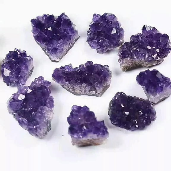 GKNET Natural Quartz Amethyst Druzy Geode Healing Crystal Cluster Mineral Stone 10Pcs-default