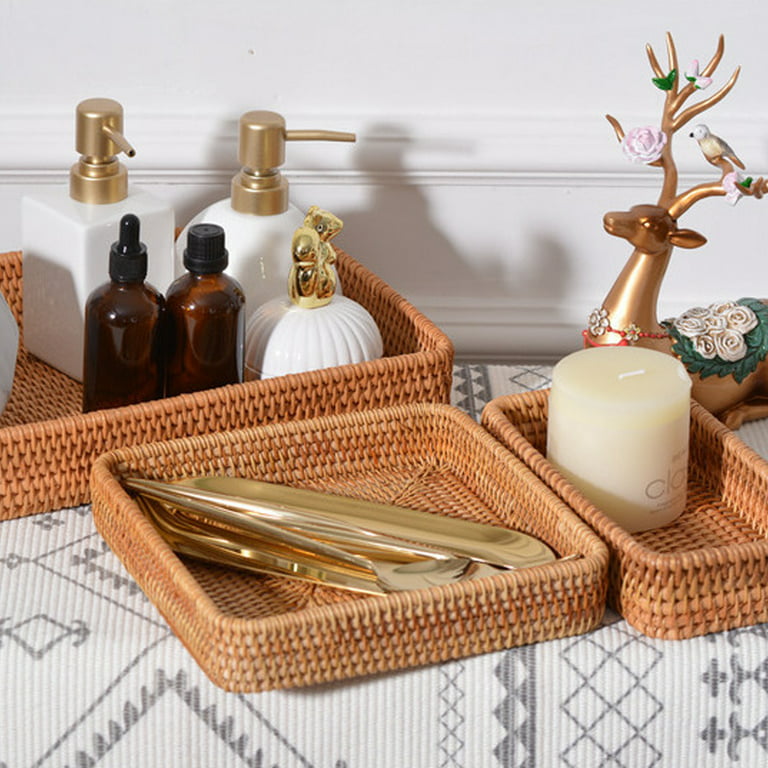 GRANNY SAYS Small Wicker Baskets for Organizing, Rectangle Toilet Paper  Storage Baskets, Towel Baskets for Bathroom Organizing, Back of Toilet  Storage