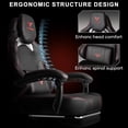 thumbnail image 7 of VITESSE Big and Tall Gaming Chair 400lb Weight Capacity with Footrest, Ergonomic Video Game Chair for Adults with Oversized Headrest and Lumbar Pillow, Computer Chair Gaming for Office (Black+Red), 7 of 7