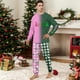 thumbnail image 2 of Moonsky| Wicked Christmas Family Pink + Gray Pajamas Matching Set Wicked Print Long Sleeve Tops and Pants Loungewear Soft Sleepwear(L#Men), 2 of 5