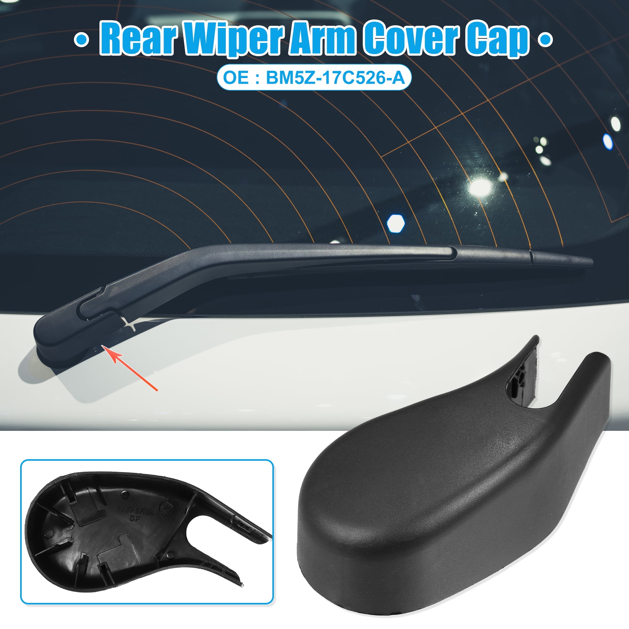 Unique Bargains Rear Wiper Arm Nut Cover Cap for Ford Focus 1-Pack Black