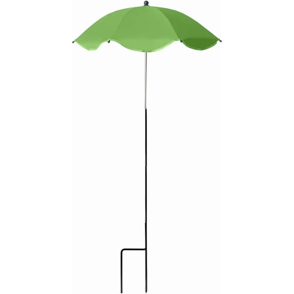 Umbrella Large Garden Parasol, 1 Pack Adjustable Height Scalloped Edge with H-Stake UV50 Shade Sun & Rain Protection Umbrella for Outdoor Potted & Flower Beds