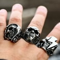 thumbnail image 2 of ZMY Home Skull Ring Stainless Steel Handmade Jewelry Fashion Cool Punk Rock Band Ring (9), 2 of 6