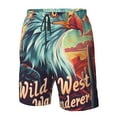 Adobk Western Style Bald Eagle Print Men's Swim Trunks Hawaiian Bathing