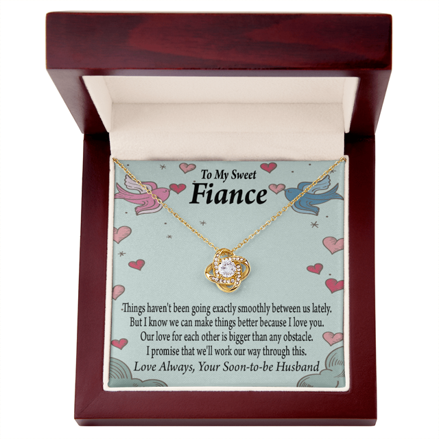 À Ma Fiancée Love Plus Grand Que n'Importe Quel Obstacle Infini Noeud Collier Message Carte