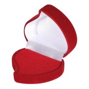 I-MART 2 Pack Heart Shaped Red Rose Ring Box, Earring Box, Earring Gift Box, Ring Case
