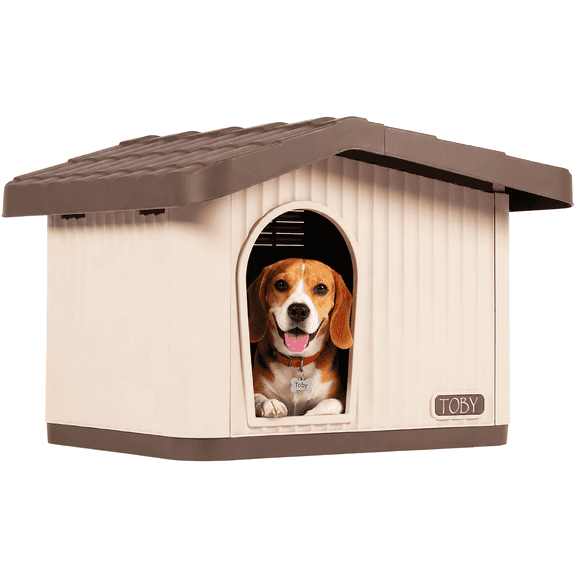 Casa para Perro Poli Pets Galway Café para Razas Chicas y Medianas con Piso Elevado y Ventilación