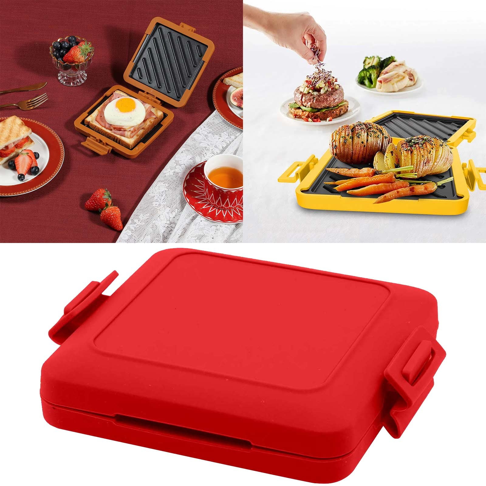 AGXAP Bread Machine Microwave Toastie Sandwich Maker Munchy Microwave Toastie Maker Microwavable Toastie Maker Toastie Maker With Adjustable Silicone Straps No Electricity Wireless
