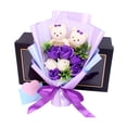 thumbnail image 3 of Adorno de centro de mesa con ramo de flores de 7 rosas para San Valentín Violeta, 3 of 9