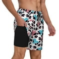 thumbnail image 3 of Haiem Heart Panda Mens Swim Trunks with Compression Liner 2 in 1 Swimming Shorts Stretch Swimwear Quick Dry,Board Shorts-Medium, 3 of 9