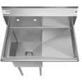 thumbnail image 3 of Koolmore 15x15x12 Right NSF Stainless Steel Kitchen Prep/Utility Sink in Silver, 3 of 7
