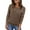 Coffee Brown, variant on Ronuti Women's Cropped Knit Sweater Soft Stretch Round Neck Long Sleeve Tops Casual Fall Winter Tops