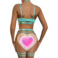 thumbnail image 3 of Sexy Pu Leather Strappy Underwire Garter Belt Lingerie Set, 3 of 5