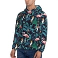 thumbnail image 3 of Naloa Flamingos And Birds Men's Casual Hooded Collar Drawstring Hoodies Pullover Sweatshirts Casual Long Sleeve Shirts-Large, 3 of 7