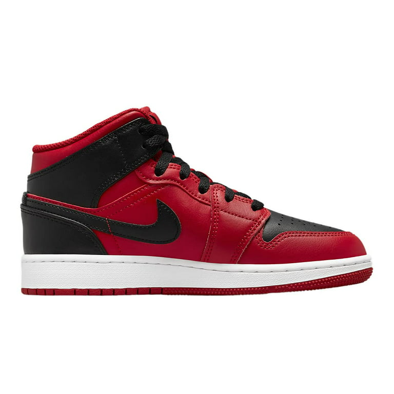 boys Air Jordan 1 Mid GS Shoes, Gym Red/Black/White, 7 Big Kid - Walmart.com