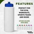 thumbnail image 2 of HDPE Plastic Leak-Free Bottles 32 oz. Set of 10, Bulk Pack - BPA Free, Great for Gym, Camping, Backpacking, School - Trans Blue, 2 of 5