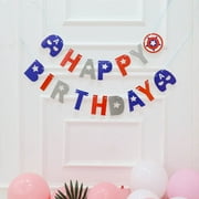 Children's First Birthday Captain America Marvel Themed Paper Flag Boy Happy Birthday Party Arrangement Banner