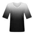 thumbnail image 3 of Susanny Womens Summer Tops Fashion V Neck Half Sleeve Oversized T Shirts Elbow Length Tee Shirts Casual Tops Loose Fit Black L, 3 of 6
