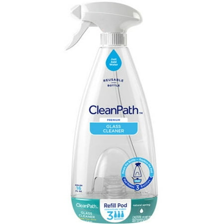 CleanPath Natural Spring Glass Cleaner with Refill Pod, 2 pc