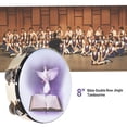 thumbnail image 3 of Tambor de percusión Pandereta de mano de 8 pulgadas Campana de mano de madera Instrumento de percusión de educación temprana con cascabeles de doble fila para niños Niños Niñas Tomshoo  Tambor de percusión, 3 of 6