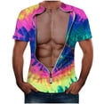thumbnail image 1 of Qertyioot Homme Été Décontracté Col Rond Manches Courtes Top avec Imprimé sur la Poitrine et Col Rond Hommes Séance d'Entraînement T-Shirt, 1 of 2