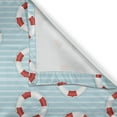 thumbnail image 4 of Ambesonne Aqua Blue Valance Pack of 2, Stripes Circle Nautical, 54"X12", Pale Blue White Red, 4 of 5