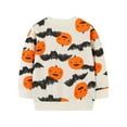 thumbnail image 4 of Odeerbi Kids Boys Girls Halloween Pumpkin Long Sleeve T-Shirts Fall Winter Cotton Base Tops Children's Fashion Loose Pumpkin Print Pullover Round Neck Top Shirt Multicolor, 4 of 9