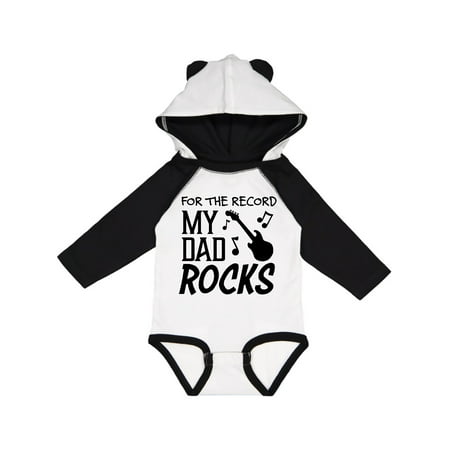 

Inktastic For the Record My Dad Rocks Gift Baby Boy or Baby Girl Long Sleeve Bodysuit