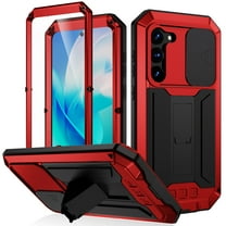 Allytech Case for Samsung Galaxy S23 Plus 5G, Built-in Screen Protector Slide Camera Cover Kickstand Full Body Protection Heavy Duty Rugged Dust Proof Case for Samsung S23 Plus/S23 , Red
