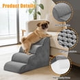 thumbnail image 3 of Gianna 21" Dog Stairs for Bed, 4-Step Non-Slip Pet Steps for Small Dogs and Cats, Indoor, Grey, 3 of 5