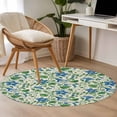 thumbnail image 4 of Blue Green Botanical Round Area Rug 3Ft Washable Small Circle Rugs for Kitchen Entryway, Spring Floral Summer Rustic Non-Slip Carpet Floor Mats Indoor Outdoor Carpet Runner Aesthetic Home Decor, 4 of 8