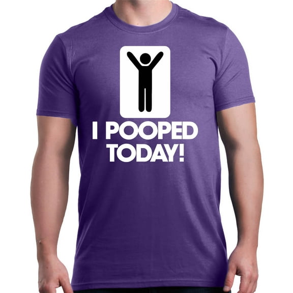 Shop4Ever Men's I Pooped Today Funny Poop Graphic T-shirt XXXX-Large Purple