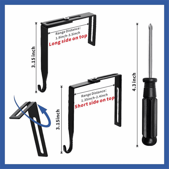 Cubicle Hangers Universal Partition Hanger Set Metal Black Cubicle Hooks Door Mirror Hanger Cubicle Wall Hooks 8Pcs