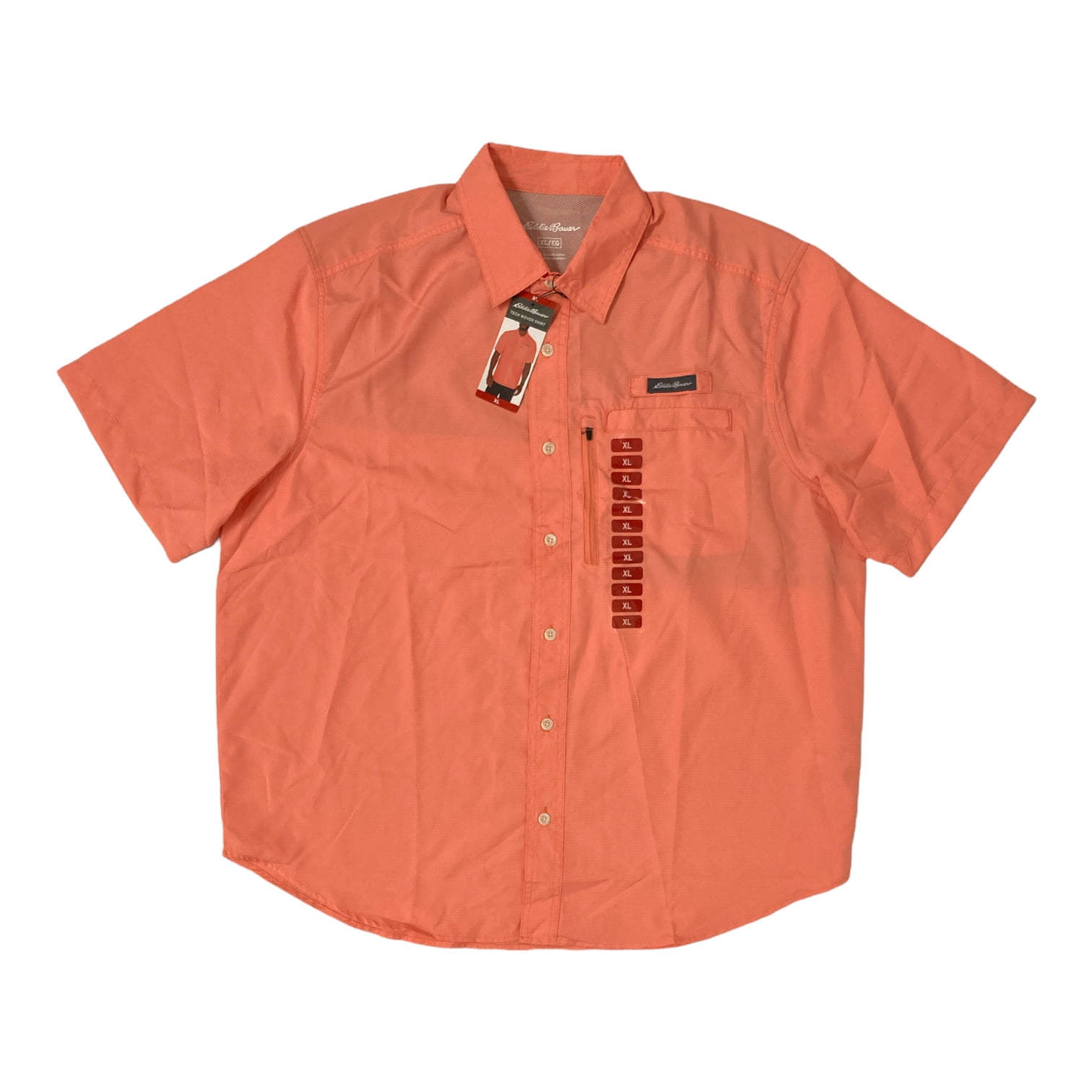 Eddie Bauer Men's Short Sleeve Woven Classic Fit Tech Shirt (Desert ...
