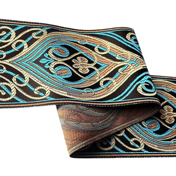 Tizuqe Fabric Ribbon 4.92yard Emobridered Flower Ribbons Fabric Trim Fringes Ribbon for Bag Hat Embellishment