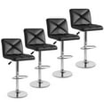 thumbnail image 1 of Gymax 4 PCS Bar Stools PU Leather Swivel Bar Chairs Height Adjustable Upholstered Barstools Black, 1 of 10
