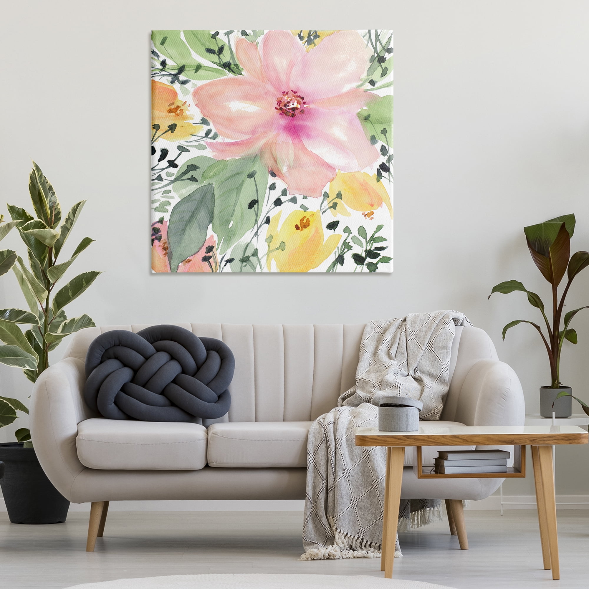 Stupell Industries Birds Eye Floral Botanical & Floral Painting Gallery Wrapped Canvas Art Print Wall Art, 36 x 36