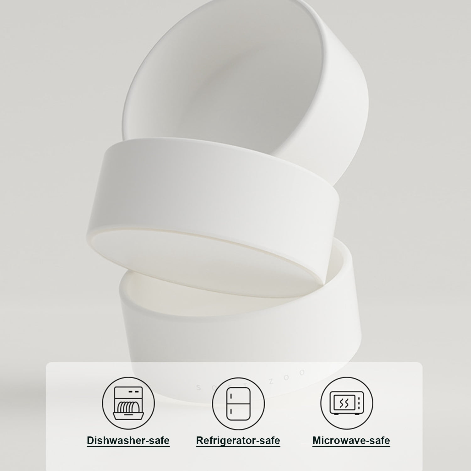 Double Bowl Ceramic Bowl Feeder Set, White
