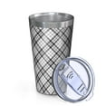 thumbnail image 2 of 16oz Tumblers Black White Plaid Checkered Pattern Stainless Steel Vacuum Insulated Double Wall Travel Tumbler Cups Mug with Lid and Straw,Cleaning Brush for Coffee,Tea, 2 of 4