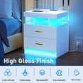 thumbnail image 3 of Dalattin White Nightstand with Charging Station 2 Drawers, Smart Sense End Side Table for Bedroom, 3 of 11